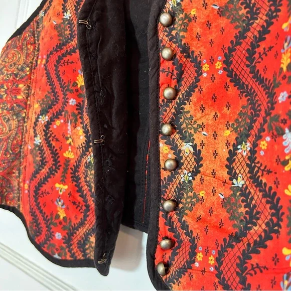 FREE PEOPLE Gemini Vest Rust Combo size XL Quilted Cropped Festival Boho - Picture 9 of 15